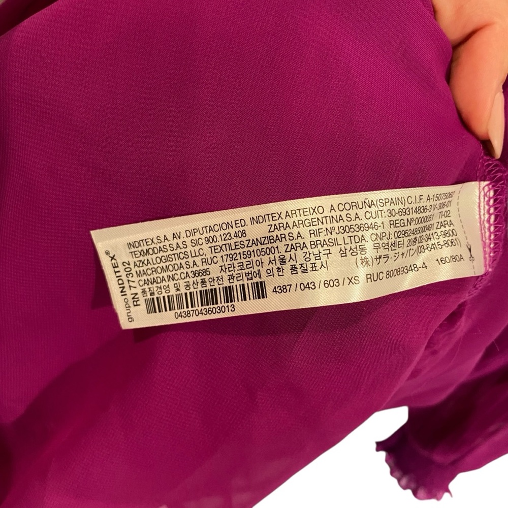 Zara Purple Pleated Ruffle Midi Dress Bloggers Favorite 4387/043 - Picture 7 of 11